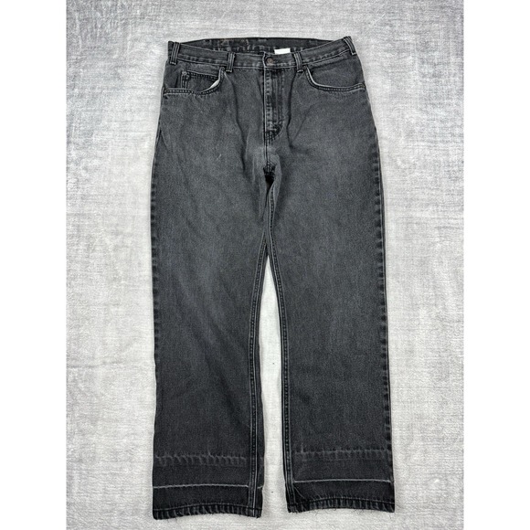 Levis Jeans Mens 36x30 Black Denim Orange Tab Dark Wash Vtg 634 Relaxed Straight - Picture 4 of 14